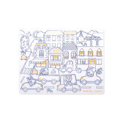 Moulin Roty - Silikone d&#230;kkeservietter med tusser  - Les Popipop