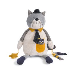 Moulin Roty - Aktivitetst&#248;jdyr - Den gr&#229; kat Fernand - 48 cm