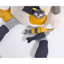 Moulin Roty - Aktivitetst&#248;jdyr - Den gr&#229; kat Fernand - 48 cm