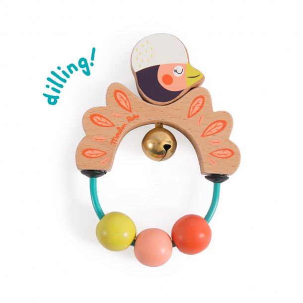 Bird wooden rattle