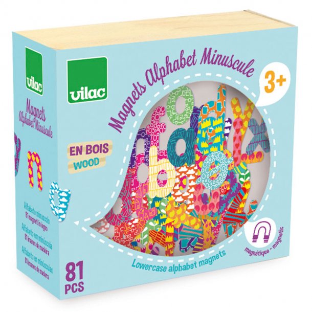 Vilac - Magneter - Sm&#229; bogstaver inkl &#230;&#248;&#229; - 81 dele
