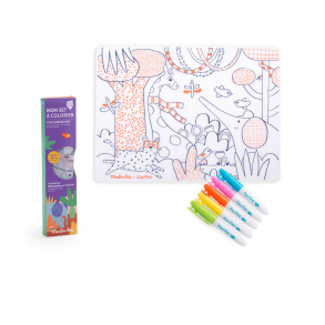 Moulin Roty - Silikone dækkeservietter med tusser - Les Toupitis