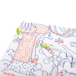 Moulin Roty - Silikone d&#230;kkeservietter med tusser - Les Toupitis