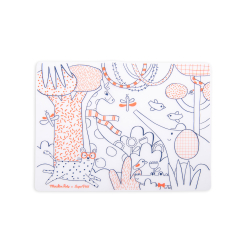 Moulin Roty - Silikone d&#230;kkeservietter med tusser - Les Toupitis