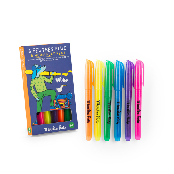 Moulin Roty - Neontusser 6 stk - Les Loufoques