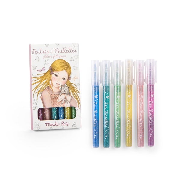 Felt Pens 6 pcs - Glitter - Les Rosalies
