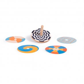 Moulin Roty - Snurretop i træ m. optisk illusion