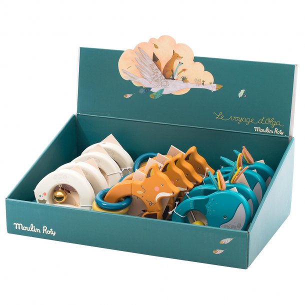 Wooden rattle 12 assorted