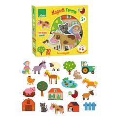 Vilac - Magneter i tr&#230;&#230;ske 20 stk  - Bondeg&#229;rd