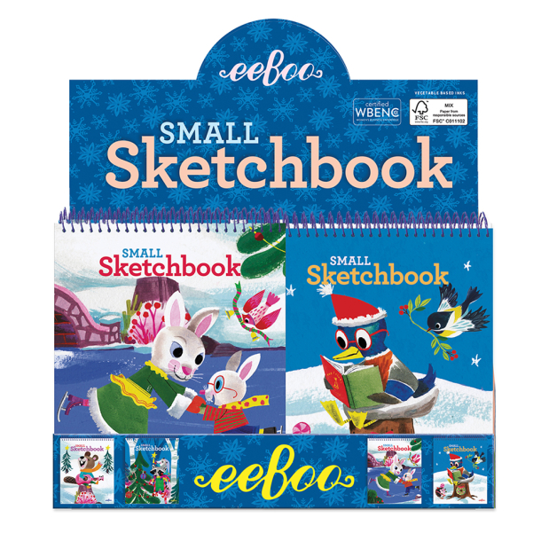 eeBoo - Skitseblok lille - Vintertid - 24 assorterede