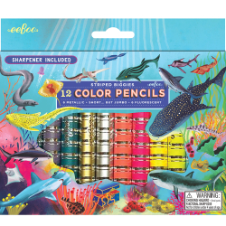 eeBoo - 12 Dobbelte farveblyanter - Hajer