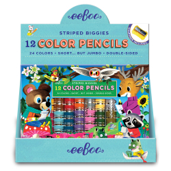 eeBoo - 12 Dobbelte farveblyanter - Skovens venner