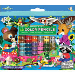eeBoo - 12 Dobbelte farveblyanter - Skovens venner