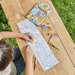 eeBoo - 8 dobbelte farveblyanter - Vilde dyr og tegneplakat