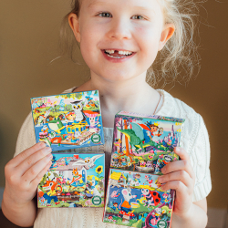 eeBoo - Miniature puslespil 36 brk - Feer og eventyr - 16 assorterede