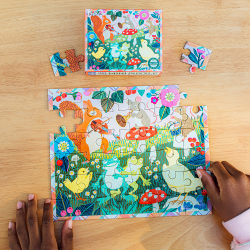 eeBoo - Miniature puslespil 36 brk - Skovens dyr p&#229; eventyr - 16 assorterede