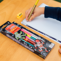 eeBoo - 6 dobbelte farveblyanter jumbo - Robot