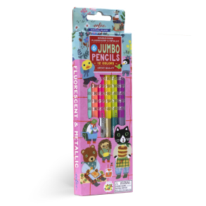 eeBoo - 6 dobbelte farveblyanter jumbo - Sweet Celebration