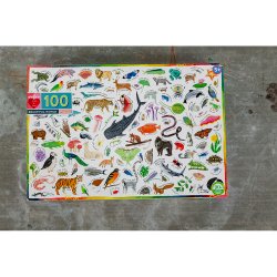 eeBoo - Puslespil 100 brk - Dyr i verden