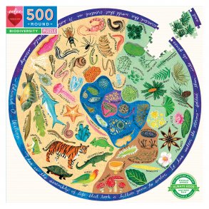 eeBoo - Rundt puslespil  500 brk - Biodiversitet