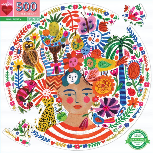 eeBoo - Rundt puslespil 500 brk - Positivitet