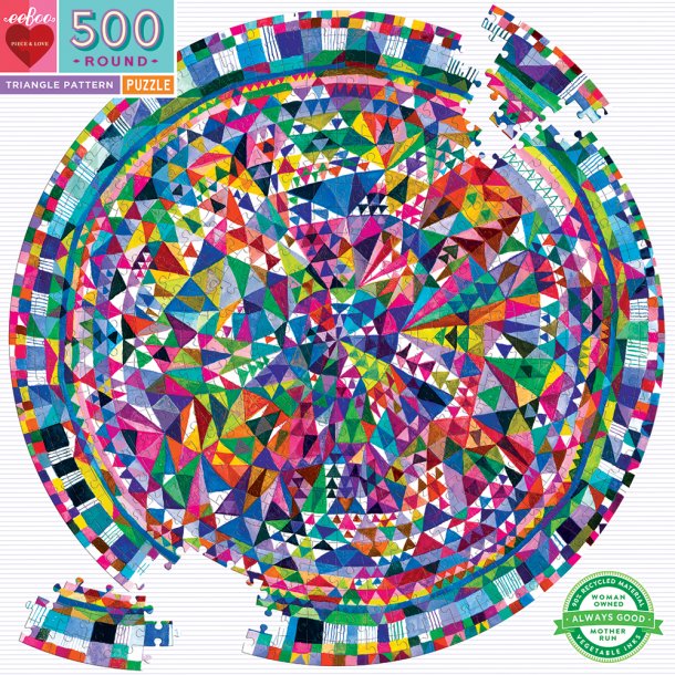 eeBoo - Rundt puslespil 500 brk -  Triangle pattern