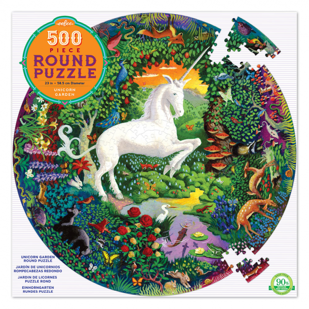 Unicorn Garden 500 Piece Round Puzzle