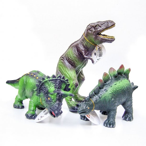 Green Rubber Toys - Dinosaurer - s&#230;t med 3