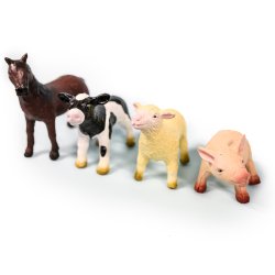 Green Rubber Toys - Bondeg&#229;rdsdyr - s&#230;t med 4