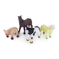 Green Rubber Toys - Bondeg&#229;rdsdyr - s&#230;t med 4