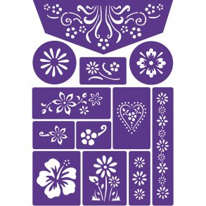 Grim'tout - Stencil til teatersminke - Blomster