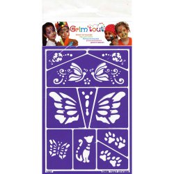 Grim&#39;tout - Stencil til teatersminke - Kat &amp; Sommerfugle