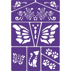 Grim&#39;tout - Stencil til teatersminke - Kat &amp; Sommerfugle