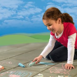 SES Creative - Gadekridt - 6 stk farvede