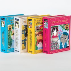 Mudpuppy - Puslespil 100 brk - The Wonderful Wizard of Pawz Bookish Cats