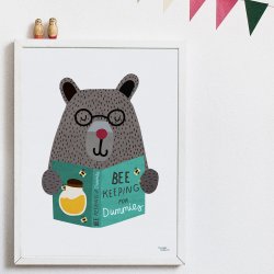 Michelle Carlslund - Plakat - 30 x 40 cm - Bj&#248;rnen og biavl