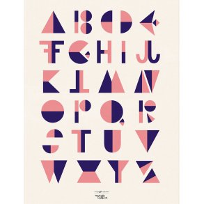 Michelle Carlslund - Plakat - 50 x 70 cm - Alfabetet Rosa