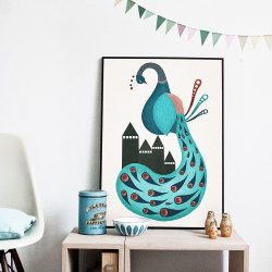 Michelle Carlslund - Plakat - 30 x 40 cm - P&#229;fugl