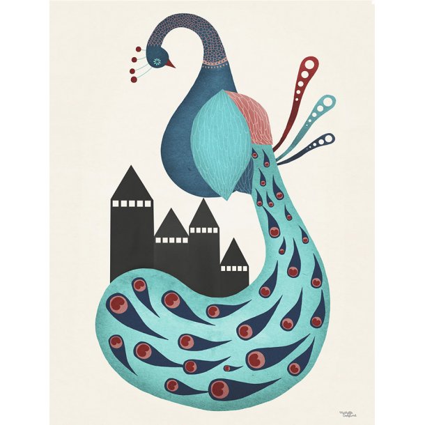Michelle Carlslund - Plakat - 30 x 40 cm - P&#229;fugl