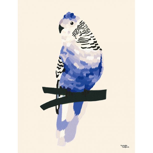 Michelle Carlslund - Plakat - 30 x 40 cm - Bl&#229; undulat