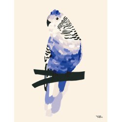 Michelle Carlslund - Plakat - 50 x 70 cm - Bl&#229; Undulat