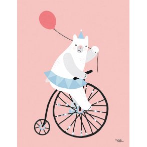 Michelle Carlslund - Plakat - 50 x 70 cm - Cyklende Bjørn