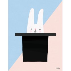 Michelle Carlslund - Plakat - 50 x 70 cm - Kaninen i hatten