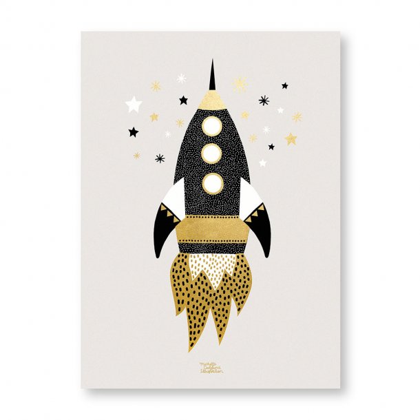 Michelle Carlslund - Plakat - 50 x 70 cm - Guld - Rumskib