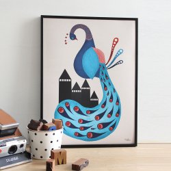 Michelle Carlslund - Plakat - 50 x 70 cm - P&#229;fugl