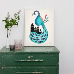 Michelle Carlslund - Plakat - 50 x 70 cm - P&#229;fugl