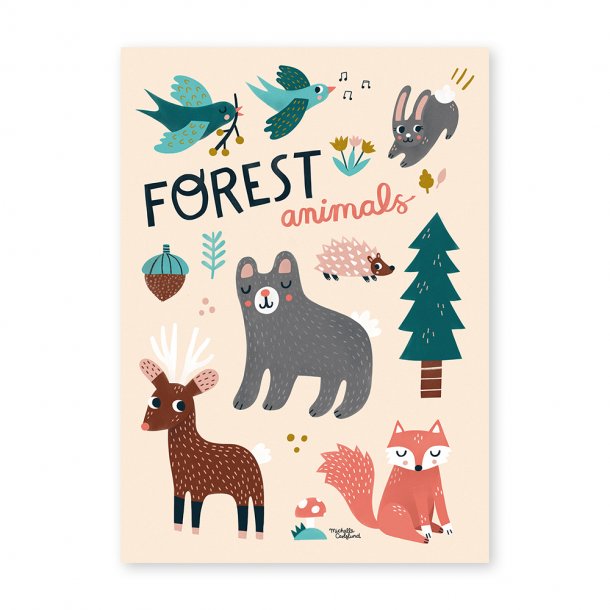 Michelle Carlslund - Plakat - 50 x 70 cm - Forest animals