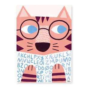 Michelle Carlslund - Plakat - 50 x 70 cm - Reading Tiger