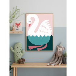 Michelle Carlslund - Plakat - 50 x 70 cm - Swimming Swan