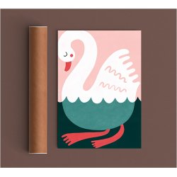 Michelle Carlslund - Plakat - 50 x 70 cm - Swimming Swan